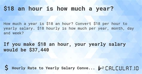 18 An Hour Salary