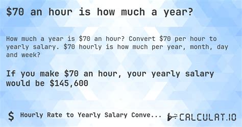 70 Per Hour Annual Salary