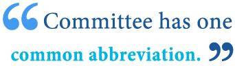 Abbreviation For Committee