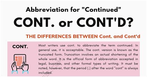 Abbreviation For Continued