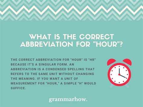Abbreviation For Hours
