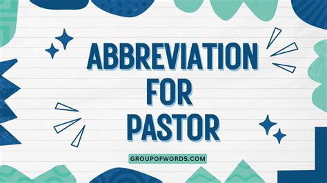 Abbreviation For Pastor