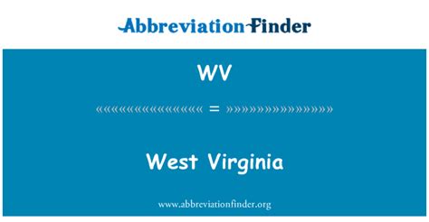 Abbreviation For West Virginia