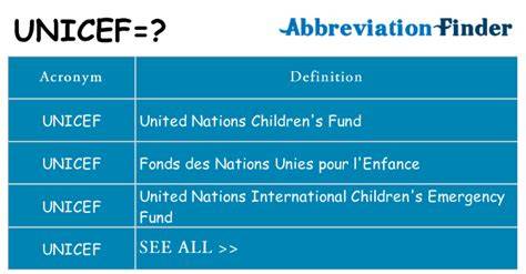 Acronym For Unicef
