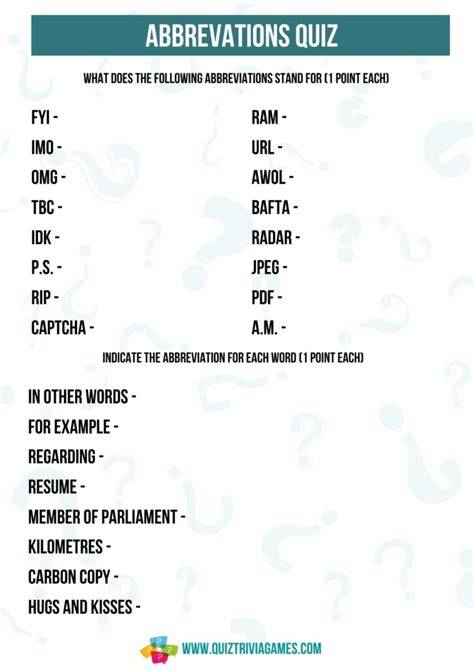 Acronym Quiz