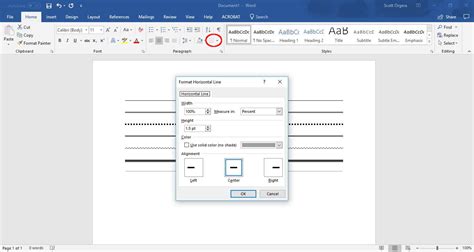 Add Horizontal Line In Word