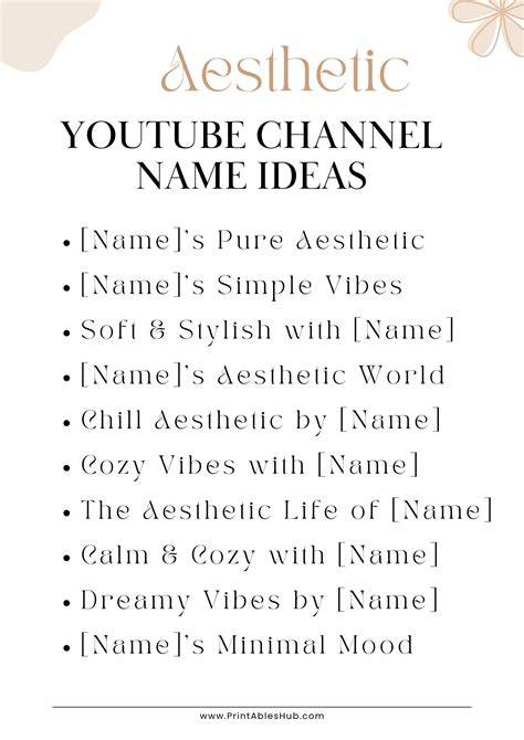 Aesthetic Names For A Channel