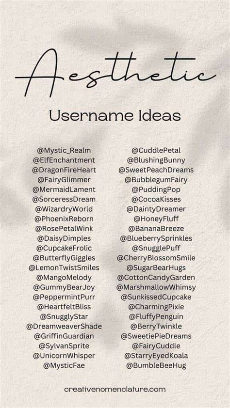 Aesthetic Names For Accounts