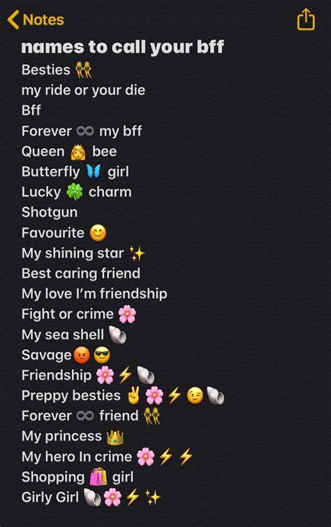 Aesthetic Names For Best Friend Girl