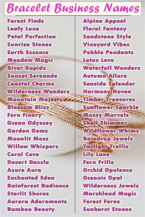Aesthetic Names For Bracelet Business