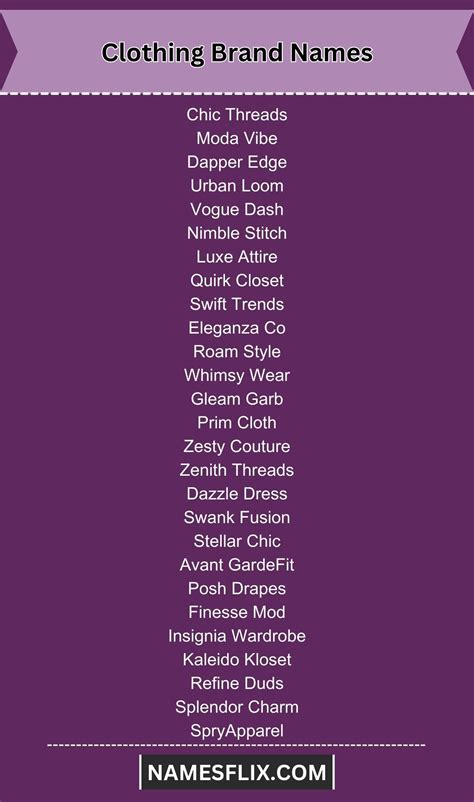 Aesthetic Names For Clothing Brand