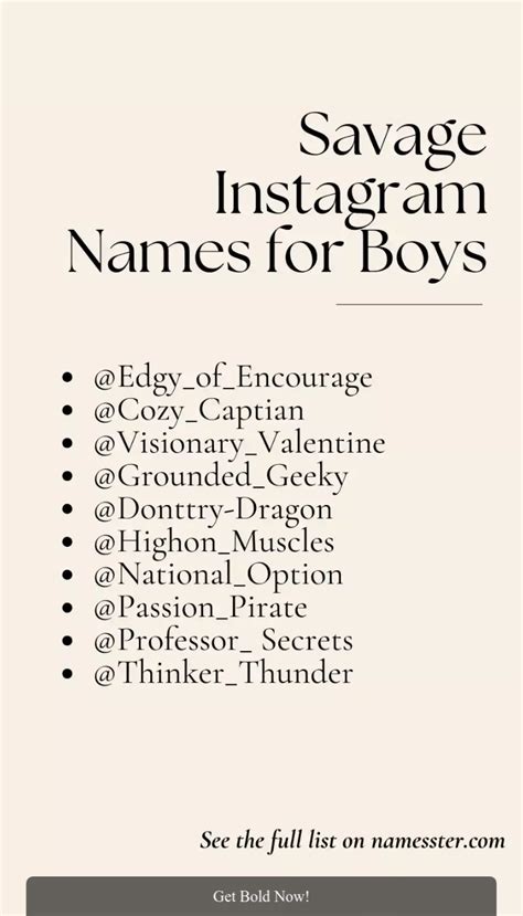 Aesthetic Names For Insta Id For Boys