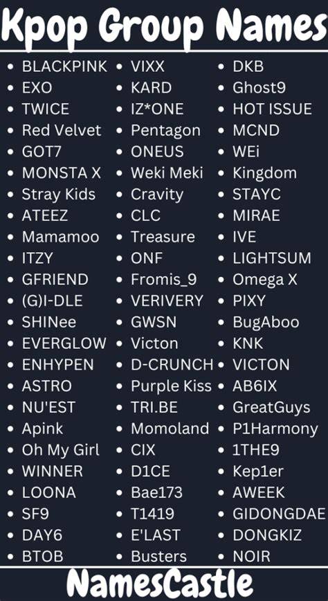 Aesthetic Names For Kpop Groups