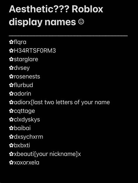 Aesthetic Names For Roblox
