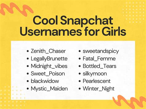 Aesthetic Names For Snapchat
