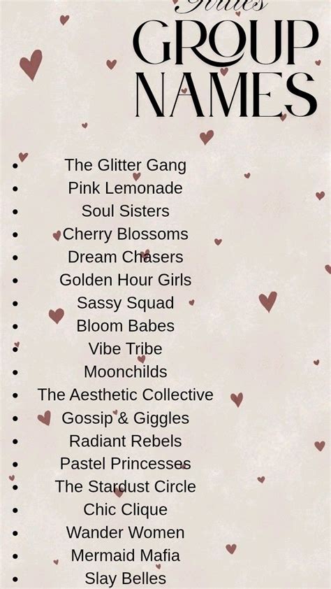 Aesthetic Names For Three Girls Group