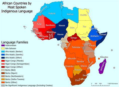 African Country Language Map