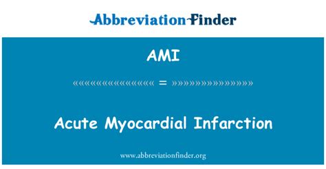 Ami In Medical Abbreviation