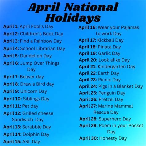 Are There Any Holidays In April