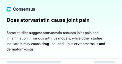 Atorvastatin Does It Cause Joint Pain