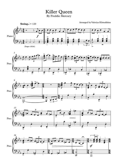 Attack Of Killer Queen Piano