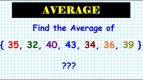 Average Of A Set Of Numbers
