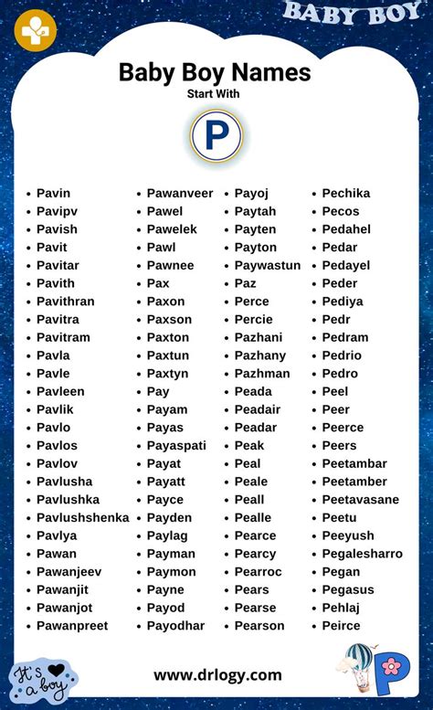 Baby Boy Names With P