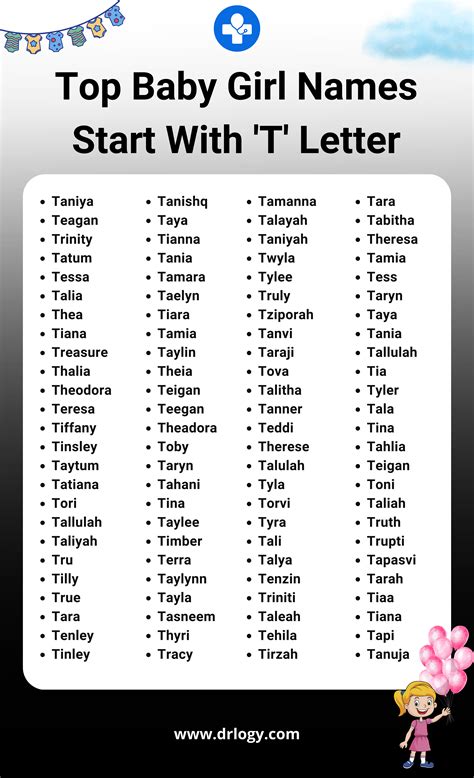 Baby Girl Names That Start With T