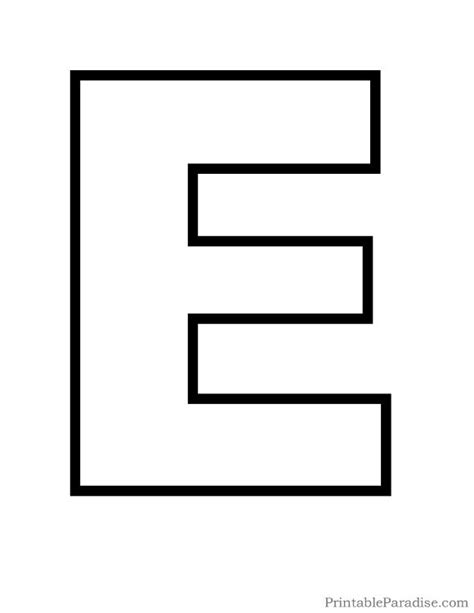 Big Letter E Outline