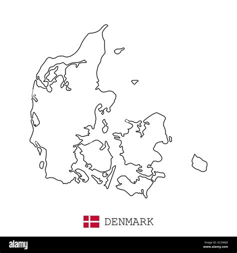 Black And White Map Of Denmark