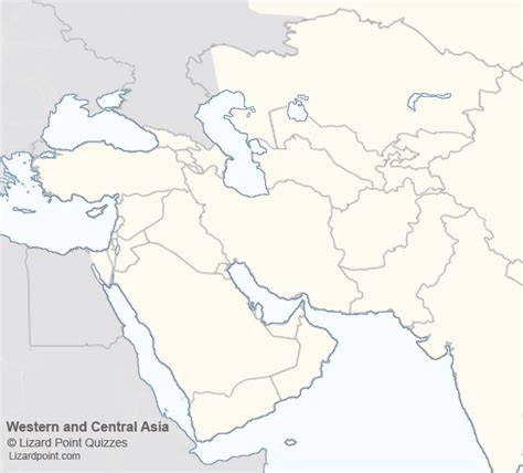 Blank Map Of Southwest And Central Asia