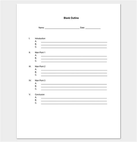 Blank Outline Format Template
