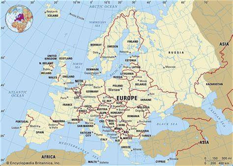 Borders Of Europe Continent