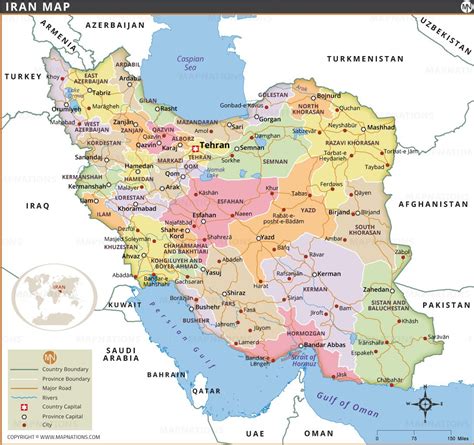 Borders Of Iran Map