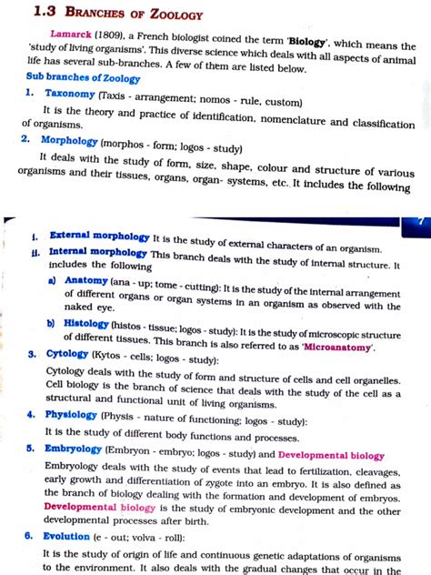 Branches Of Zoology Pdf