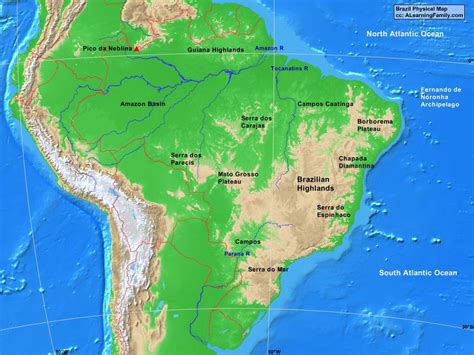 Brazil Mountains Map