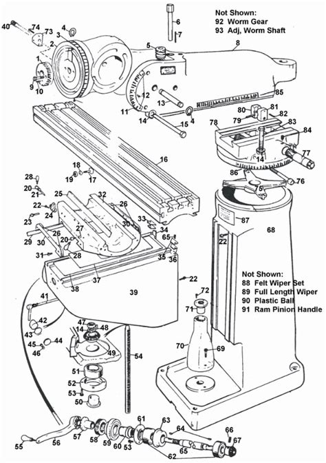 Bridgeport Mill J Head Parts Diagram