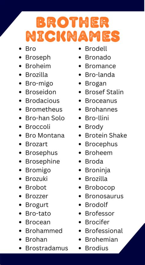Brother Nicknames