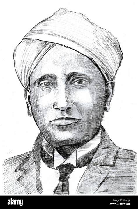 C V Raman Sketch