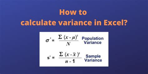 Calculate Variance Using Excel