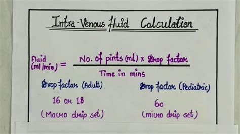 Calculation For Iv Fluids