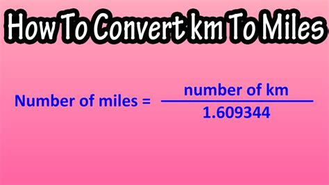 Calculation For Km To Miles