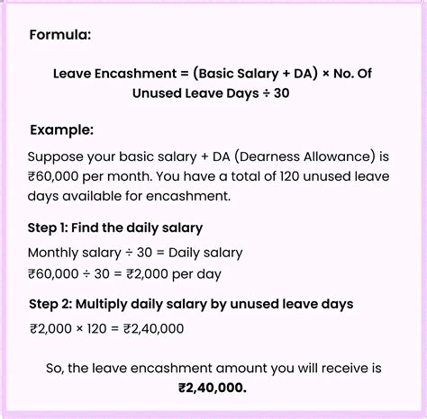 Calculation For Leave Encashment