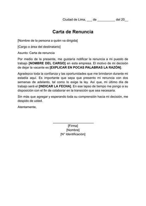 Carta De Renuncia