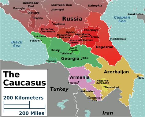 Caucasus Geographic Map