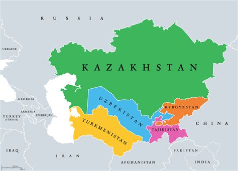 Central Asia Map Countries