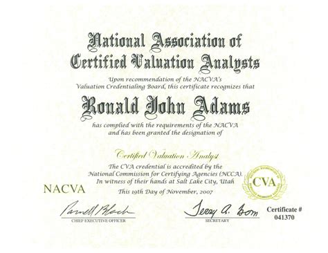Certified Valuation Analyst