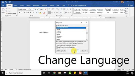 Change Language Of Word