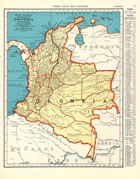Colombia Old Map