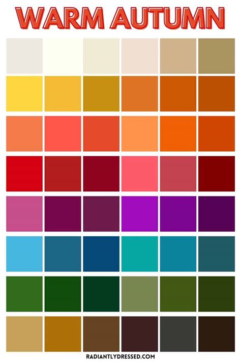 Color Palette For A Warm Autumn